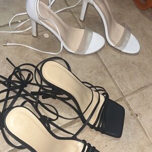 Black and white high heels